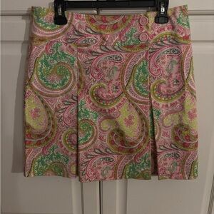 ninety skirt wrap around. ‎ Size 12.  Cotton. Green pink white paisley.